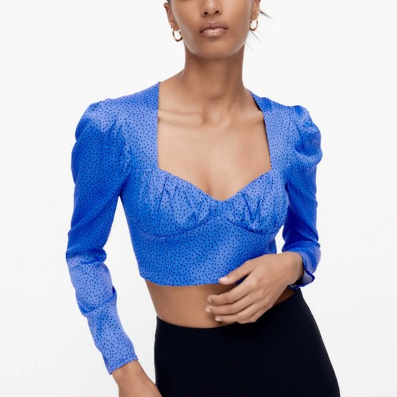 Zara Tops - DOTTED CROP TOP